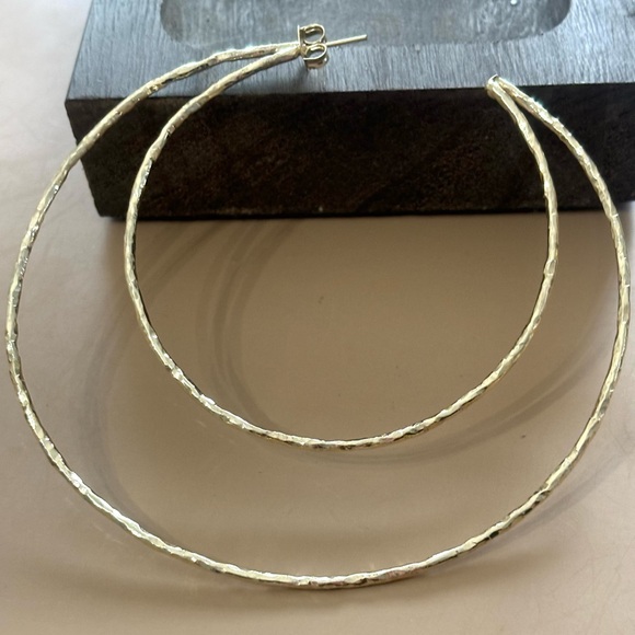 Oversized Gold Hoop Earrings - Picture 6 of 7